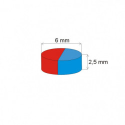 Magnes neodymowy – walec śr.6x2,5 N 120 °C, VMM4H-N35H