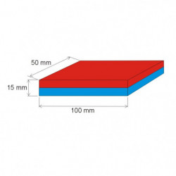 Magnes neodymowy – prostopadłościan 100x50x15 N 80 °C, VMM4-N35