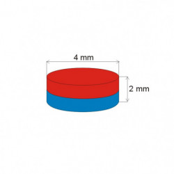 Magnes neodymowy – walec śr.4x2 N 150 °C, VMM1SH-N27SH