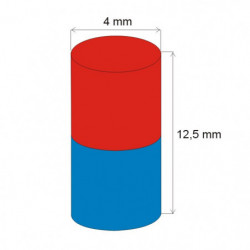 Magnes neodymowy – walec śr.4x12,5 N 80 °C, VMM7-N42