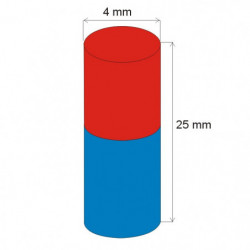Magnes neodymowy – walec śr.4x25 N 80 °C, VMM7-N42
