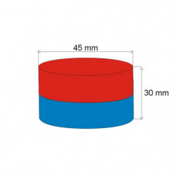 Magnes neodymowy – walec śr.45x30 N 80 °C, VMM8-N45
