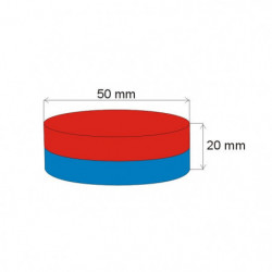 Magnes neodymowy – walec śr.50x20 N 80 °C, VMM7-N42